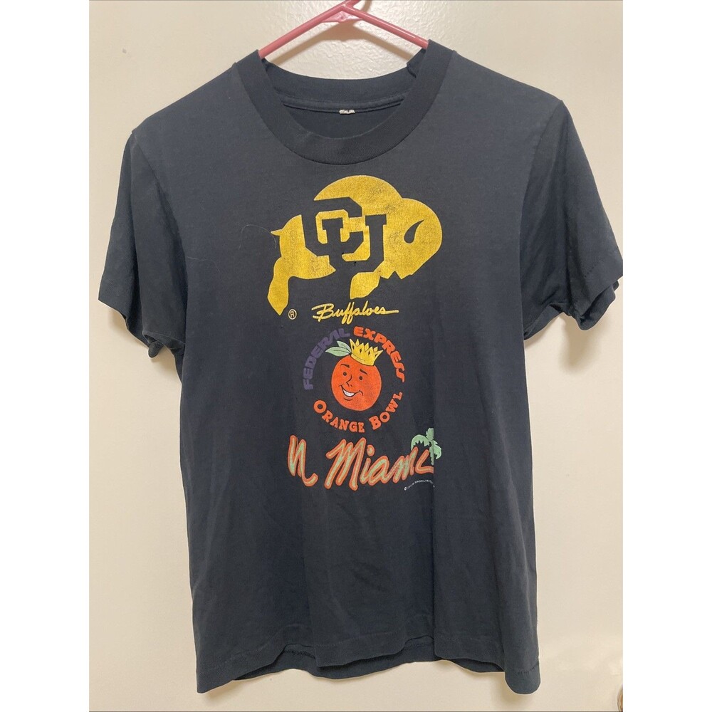 Vintage 80s NCAA Colorado Buffaloes In Miami Orange Bowl Single Stitch T-Shirt